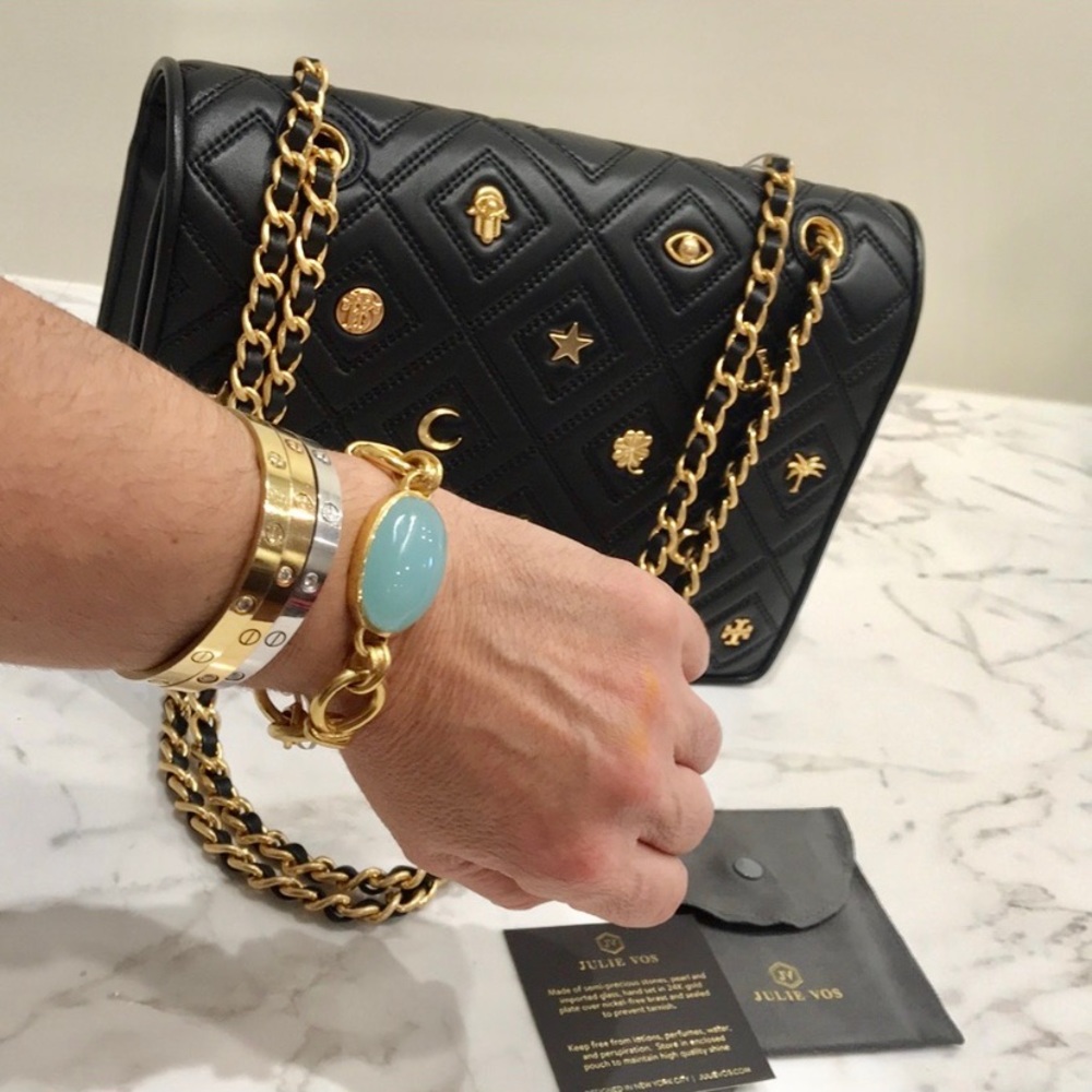 NWT luxury bohemian minimalist Authentic rare Julie Vos Chalcedony bracelet - Picture 3 of 14